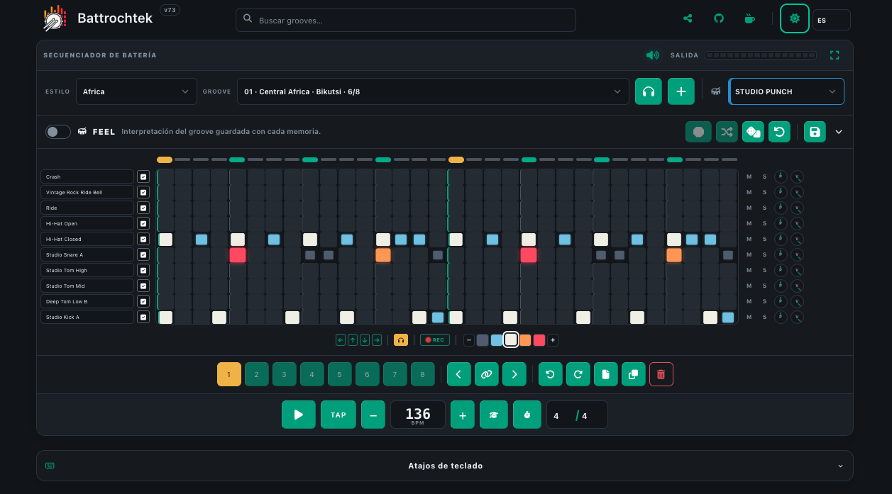 Battrochtek drum sequencer interface